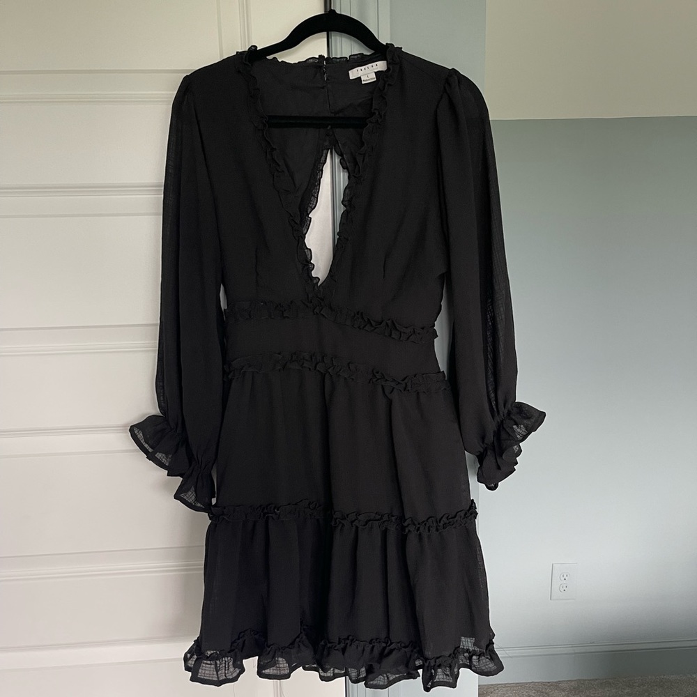 Long sleeve black dress